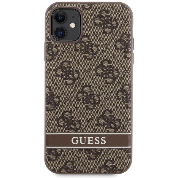 Guess GUHCN61P4SNW iPhone 11 / Xr brązowy/brown hardcase 4G Stripe
